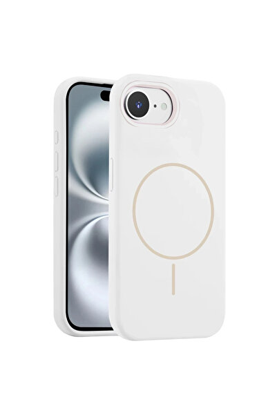 UnDePlus Apple iPhone 16E Kılıf Lansaman Silikon M-Safe Magnetik Şarj Jully K...