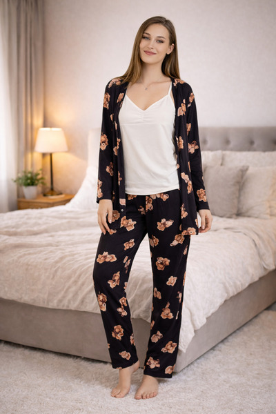 Passion Set de halate de baie din cu imprimeu piese pentru femei Digital 3