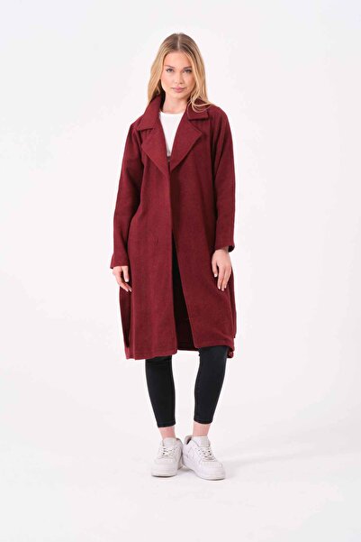 VALUE FASHION Kaşe Kaban Astarsız Kırmızı Menekşe Renkli Kaşe