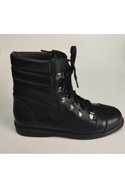 Lucciola Women's Genuine Leather Black Lace up Boots