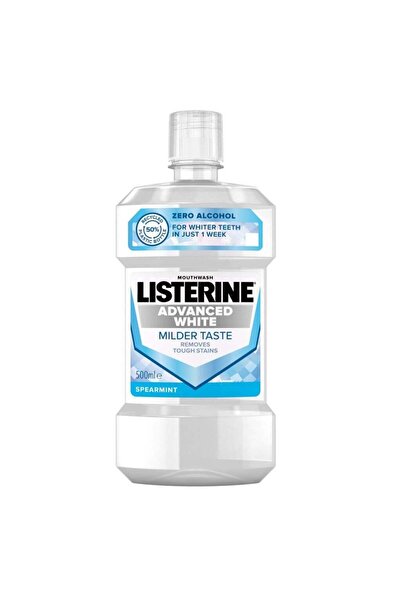 Listerine Advanced White Mouthwash With Zero Alcohol, Milder Taste, Spearmint Flavor, 500ml