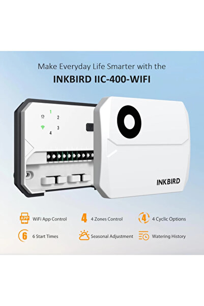 Inkbird IIC-400 WiFi Irrigation Controller with 4 Zones, Automatic Garden Irrigation
