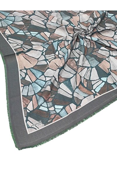 mim eşarp Eșarfă cu model de iarnă Ebruli 95x95 cm