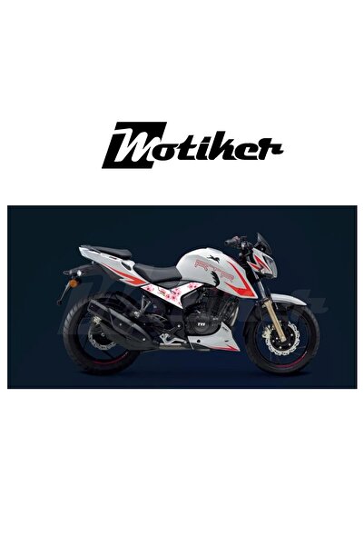 Motiker TVS RTR 200 Orta Şase Sakura Çiçeği Tasarım Sticker Etiket Modeli