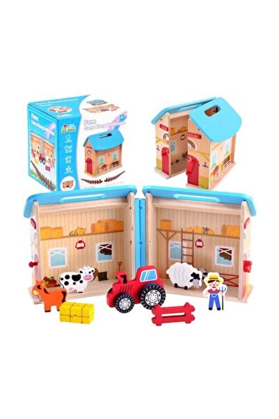 Jokomisiada Foldable wooden house, With farm animals
