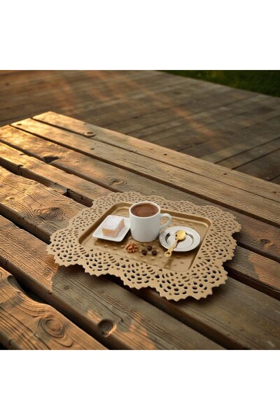 Canbay Store 6 lı Küçük Dantel Sunum Tepsisi Tek Kişili Sunum Tepsisi