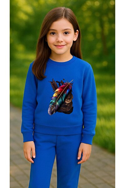 playwear Hanorac de echipă cu imprimeu FEATHER pentru fete și băieți, cu gule...