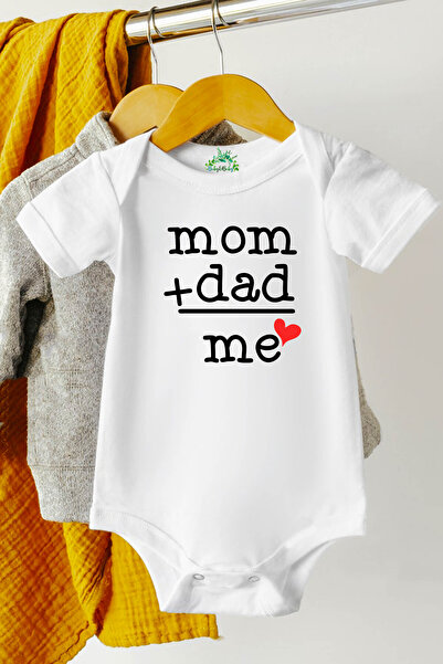 Baby&Baby Unisex Mom Dad Me Gift Short Sleeve Snap-On Baby Bodysuit