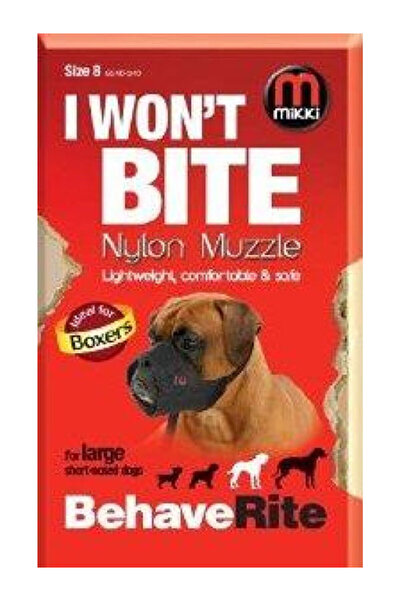 Mikki - BehaveRite, Nylon Dog Muzzle for Boxer Breed Size 8