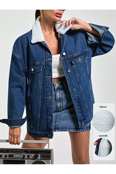 CARLOOG JEANS DENIM JACKET WITH WOOL INSIDE