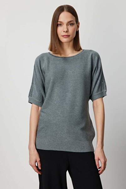 ON Pulover tricotat cu mânecă scurtă brodat cu piatră