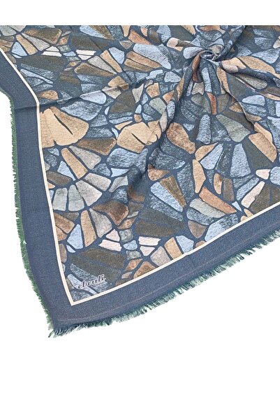 mim eşarp Ebruli Winter Patterned Scarf 95X95 cm