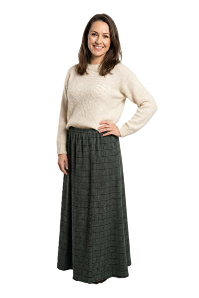 Oppland Fusta de iarnă pentru femei, în carouri, cu model în carouri, cu căpt...