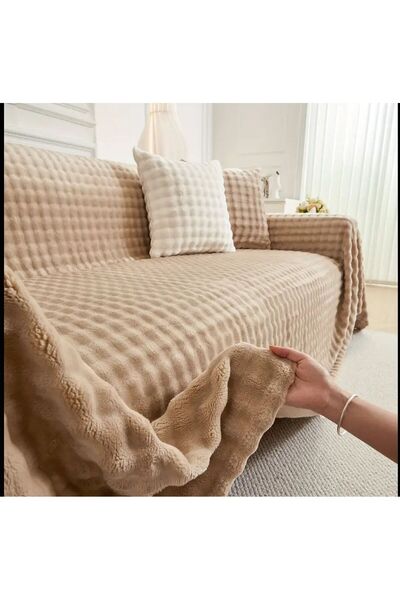 Keremhome غطاء أريكة فاخر بملمس مخملي 160×230 سم قطعة واحدة