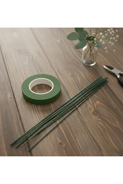 Hobialem Çiçek Yapım Seti – 2’li Paket (10 ADET ÇİÇEK TELİ 1 ADET ÇİÇEK BANDI) Şönil Yapım Malzemeleri