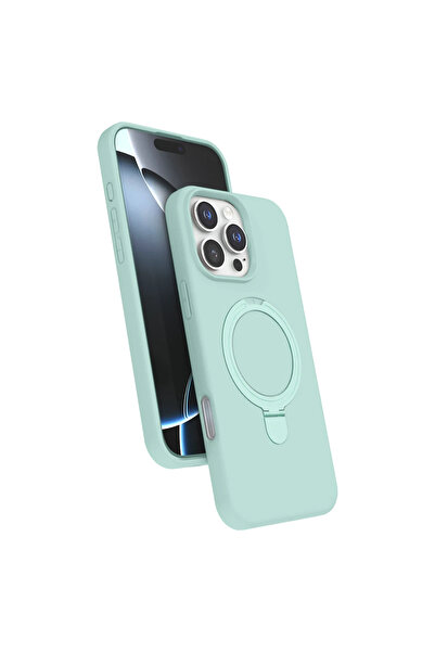 UnDePlus Apple iPhone 16 Pro Kılıf Slikon M-safe Şarj Uyumlu Silikon Standlı ...
