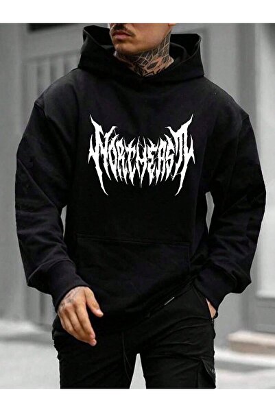 ZEMLİYA Black - Have a Good Mood Every Day Teddy Bear Printed Hoodie Zippered...