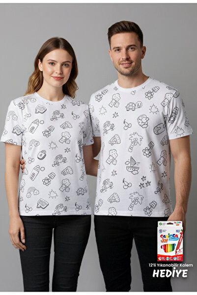 ZUZUNGA The Cutest Figures Can Be Painted with Special Pen Adult T-Shirt (Does Not Leave Stains after Washing)