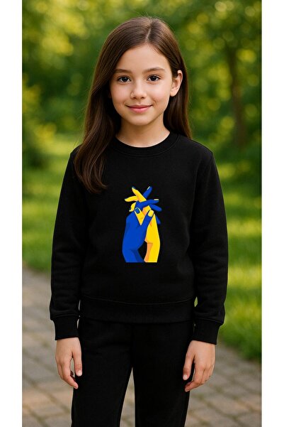 playwear Hanorac de echipă cu imprimeu EL EL pentru fete și băieți, cu gât ro...