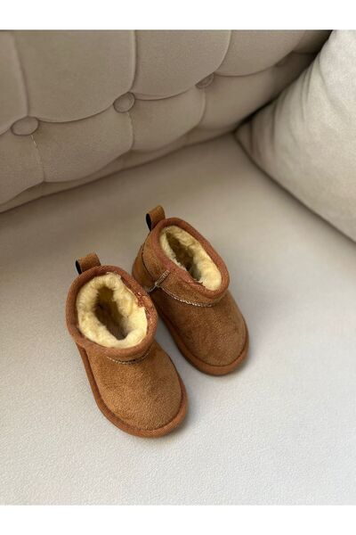 Eymen kids Erkek kız çocuk kahverengi içi kürklü bot ayyakabı(dar kalıptır bi...