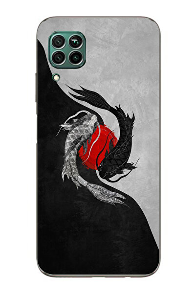 Manitoba Huawei P40 Lite Uyumlu Baskılı Yumuşak Silikon Şeffaf Telefon Kılıfı