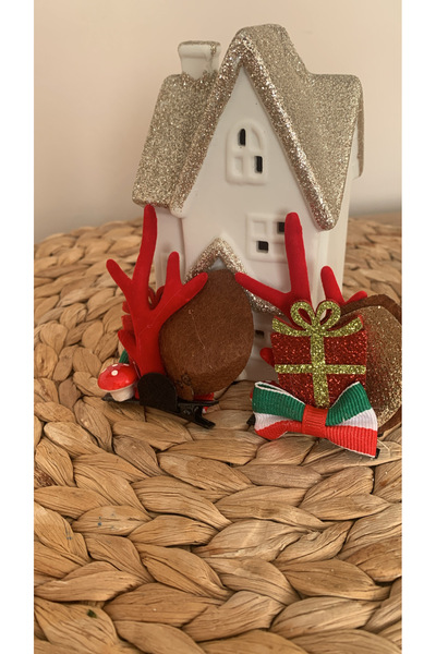 Honeybeeatelier New Year Themed Christmas Hair Clip