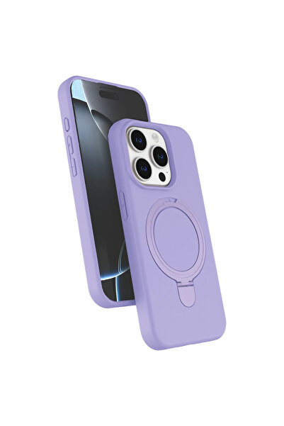 UnDePlus Apple iPhone 14 Pro Max Kılıf Slikon M-safe Şarj Uyumlu Silikon Stan...