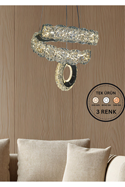 İnnovationLight Modern Kristal LED Halka Detaylı Avize