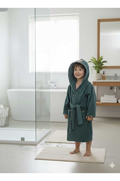 Topomini Бавовняний дитячий халат з капюшоном