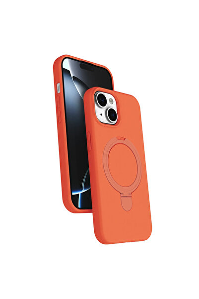 UnDePlus Apple iPhone 15 Plus Kılıf Slikon M-safe Şarj Uyumlu Silikon Standlı...