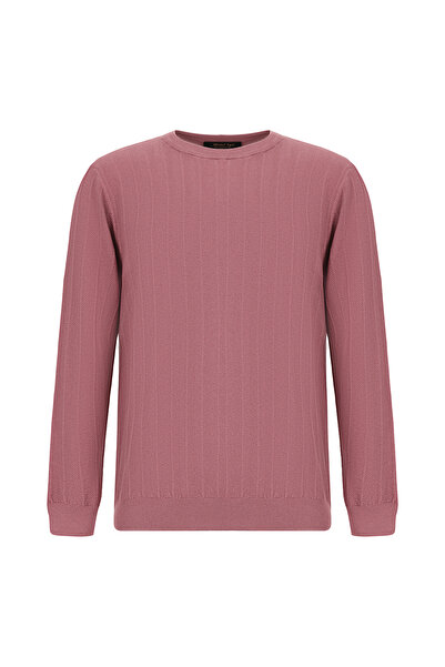 Abdullah Kiğılı Crew Neck Regular Fit Patterned Wool Knitwear Sweater