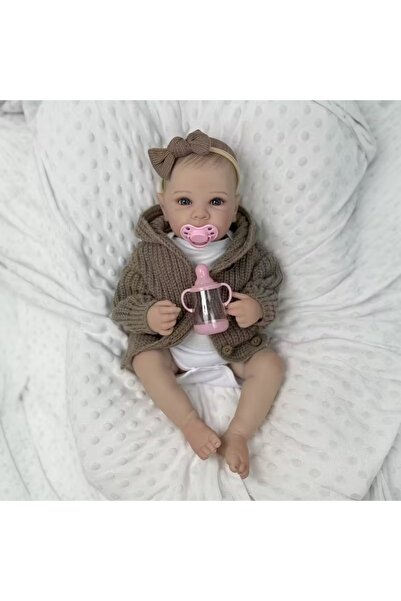 LunaDefano 48 cm Reborn Bebek Kız – Gerçekçi El Yapımı Oyuncak Bebek, Banyo Y...