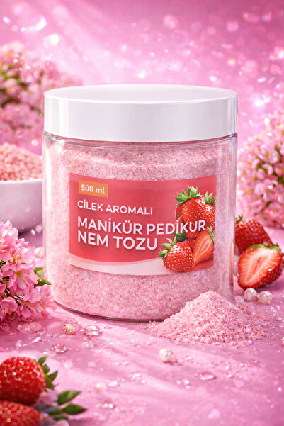 DR.RAİN 500 ml Çilek Aromalı Manikür Pedikür Nem Tozu | Yoğun Nem & Spa Bakımı