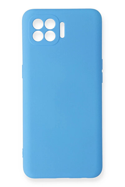 NewFace حافظة OZLSTOR Reno 4 Lite من السيليكون المخملي الداخلي (114315) - أزرق