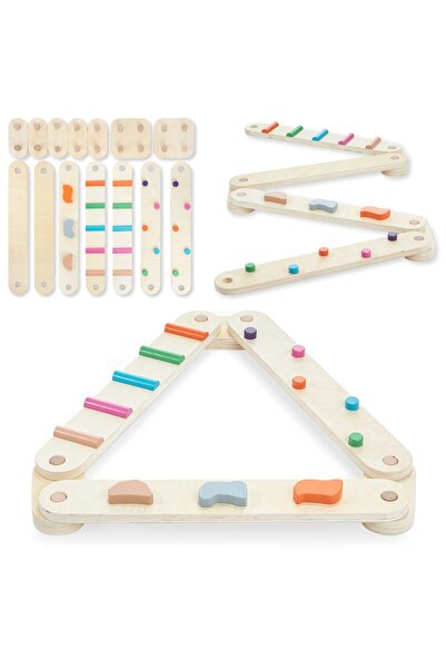 mamabrum Pistă de echilibru din lemn - cale senzorială - 14 elemente