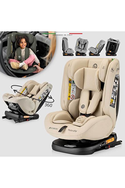 Elele ModenaFix 2 360° Dönen I-Size Oto Koltuğu İsoFix 40-150 CM 0-36 KG Bej