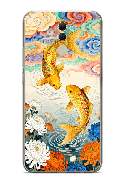 Manitoba Huawei Mate 20 Lite Uyumlu Baskılı Yumuşak Silikon Şeffaf Telefon Kı...