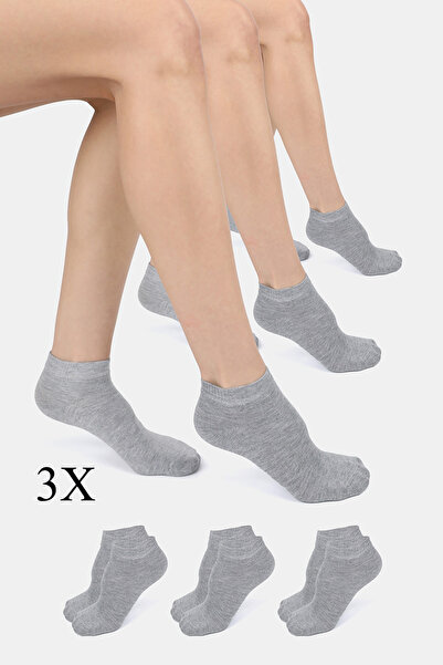 ERENART Bamboo Women's Booties Plain Gray Melange Socks Stitch-Free Premium 3...