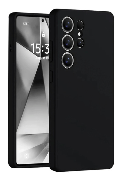 NewFace حافظة سامسونج جالاكسي S25 الترا نانو من الداخل سيليكون مخملي - أسود Z...