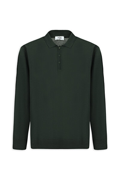 Kiğılı Polo Neck Buttoned Regular Fit Warm Wool Knit Sweater