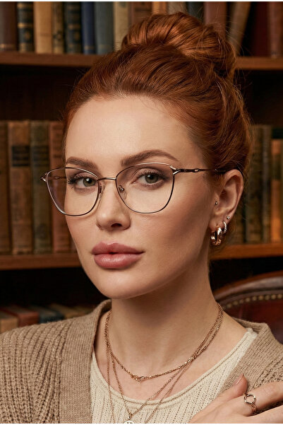 TARSS Sahra Kahverengi Metal Cat Eye Mavi Işık Filtreli Ekran Gözlüğü | Retro...