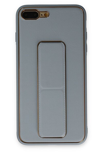 NewFace 1615953747 حافظة آيفون 7 بلس من جلد الكوكو مع حامل - (215359) أزرق سماوي