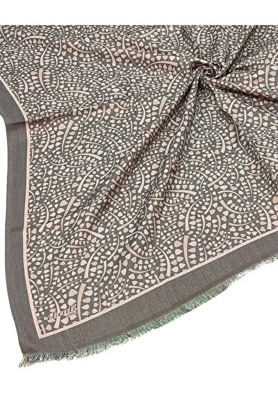 mim eşarp Ebruli Winter Patterned Scarf 95X95 cm