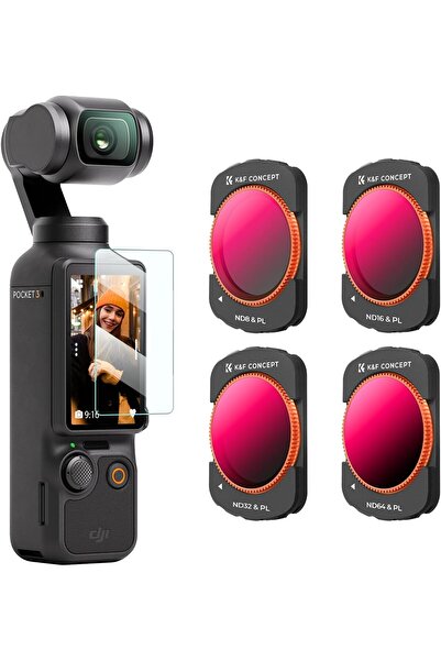 K&F CONCEPT مجموعة فلاتر مغناطيسية مستقطبة ND لملحقات DJI Osmo Pocket 3 Creat...