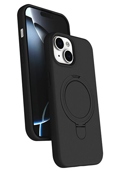 NewFace 1615804747 غطاء آبل آيفون 15 بلس ريجال مع حامل ماج سيف (150458) - أسود