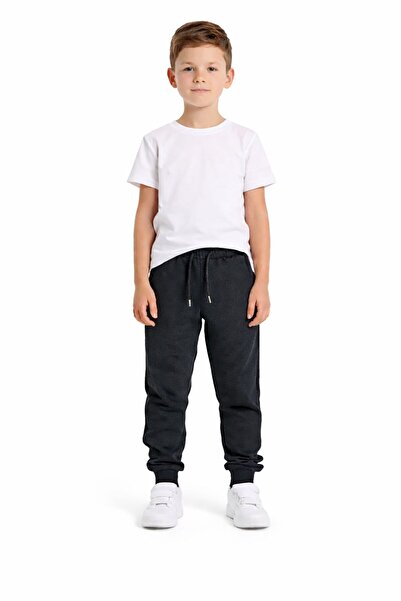 Eşofmancım Παιδικό παντελόνι Unisex χωρίς στάμπα με ίσιο πόδι και ριμπάνι