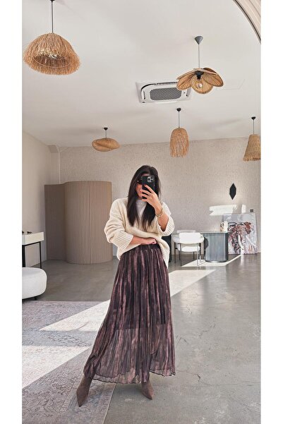 Buket Teke Fusta din tul cu model maro