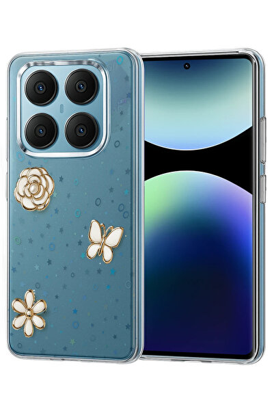 NewFace 1615146747 غطاء Xiaomi Redmi Note 14 Pro 4G بنمط الفيونكة - (164651) ...