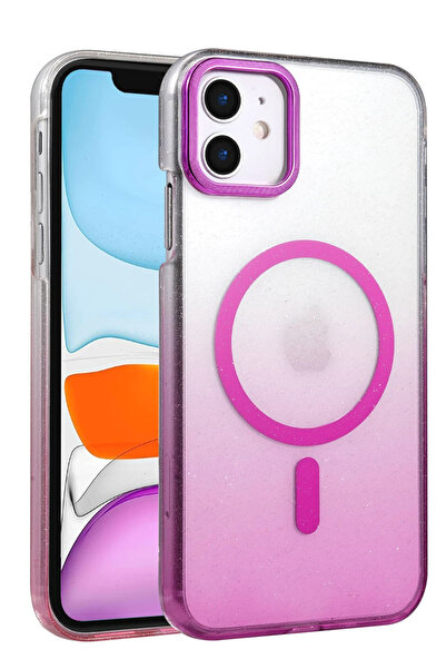 NewFace 1610903747 غطاء ماج سيف لامع لهاتف ابل ايفون 12 (160309) - بنفسجي