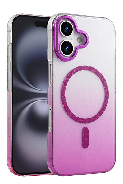 NewFace 1615902747 غطاء ماج سيف لامع لهاتف ابل ايفون 16 (160259) - بنفسجي